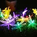 GIGALUMI 2 Pack Solar Strings Lights, 20 Feet 30 LED Dragonfly Solar Fairy Lights, Garden Lights for Outdoor, Home, Lawn, Wedding, Patio, Party and Holiday Decorations- Multi Color