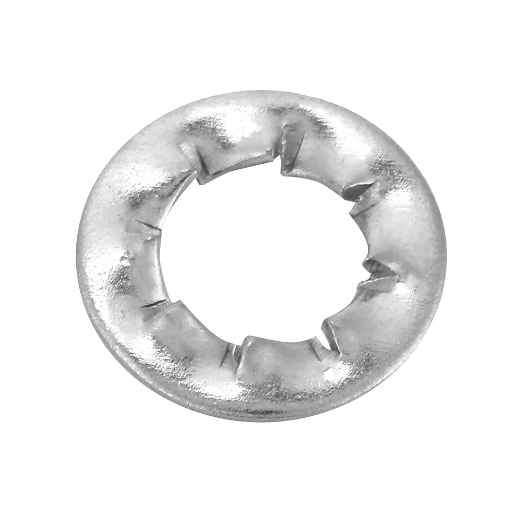 Stainless Steel Lock Washer Assortment Set with External Toothed Washers M3 M4 M5 M6 M8 M10 M12 M16 100Pcs for M6 High Strength Anti-Slip Fastening