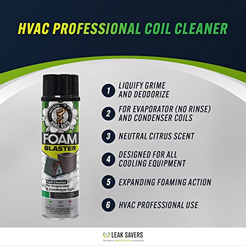 HVAC Guys Foam Blaster Coil Cleaner and 1 Flow Tab Drain Pan Gel (for systems up to 3 Ton