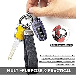 NTNEV Car Genuine Leather Keychain, Universal Key