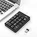 Wireless Numeric Keypad, Vive Comb External Number Pad Portable Numpad with 2.4G Mini USB Receiver for Laptop, Desktop, PC, Notebook-Black
