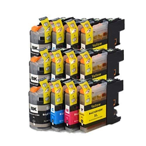 12 ECS Compatible Ink Cartridges Replace LC-123 for Brother DCP-J132W DCP-J152W DCP-J552DW MFC-J650DW DCP-J752DW DCP-J4110DW MFC-J870DW MFC-J4410DW MFC-J4510DW MFC-J4610DW MFC-J4710DW MFC-J470DW