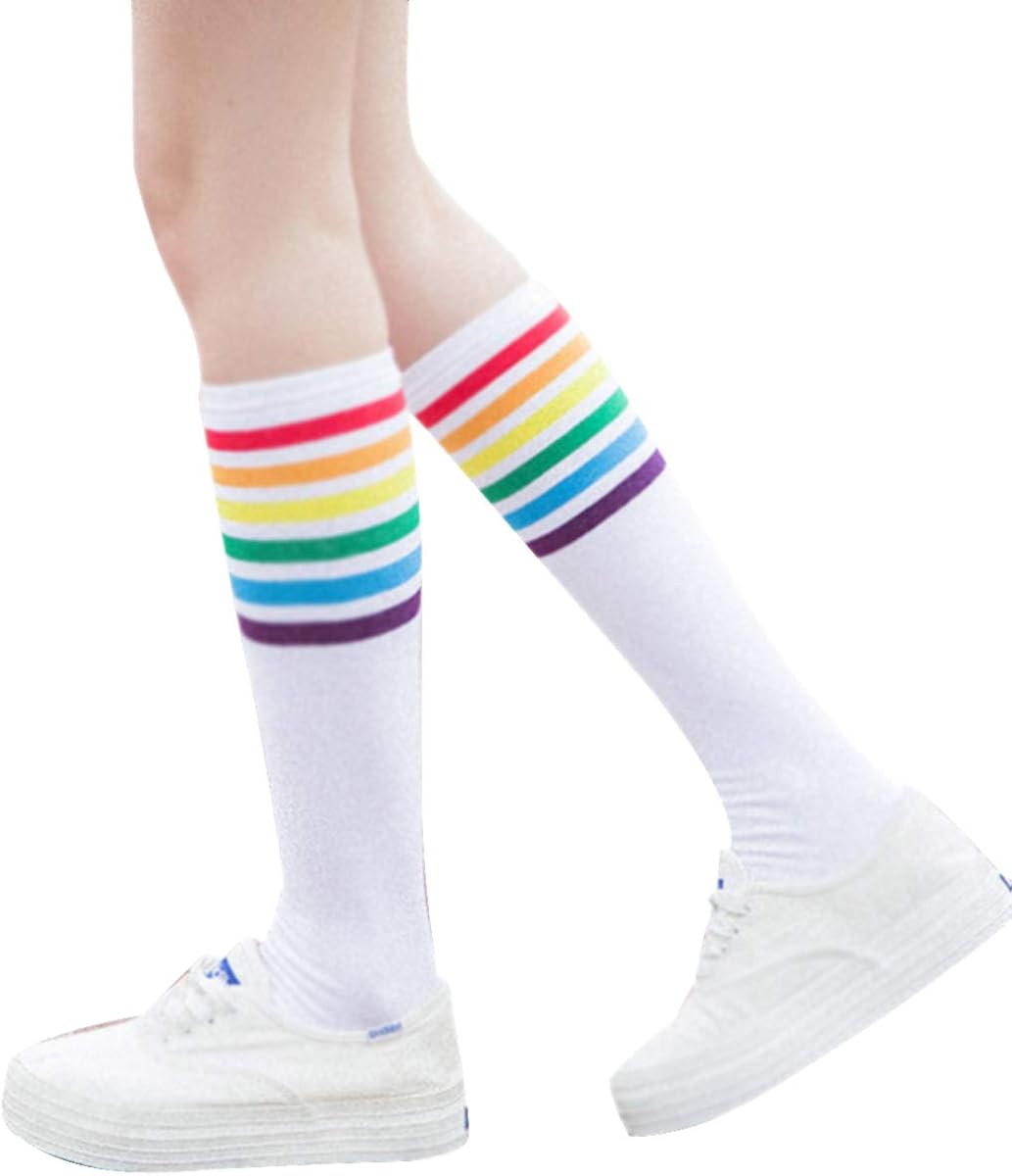 2 Paia Calze Alte Sopra Il Ginocchio In Velluto - Bianco, Morbide E Elastiche, 70 Cm - Foto 6