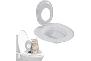 GENERIC Cat Toilet Training Kit, Cat Toilet Seat Training Kit, Caat Toilet Traiining System, Teach to Use | Reusable Thrainer, Trainig Seat Tool, Box for Pet Cleaning (Grey)
