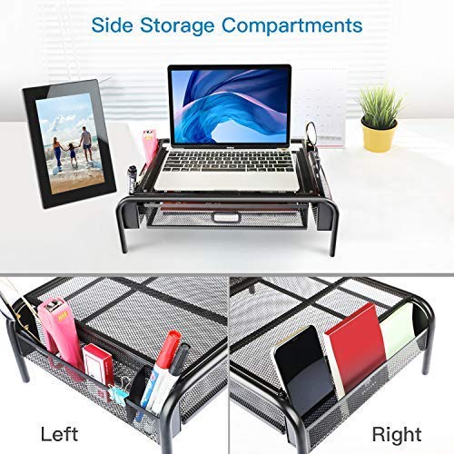 Voroly Mesh Metal Ventilated Laptop Monitor Printer Table Stand