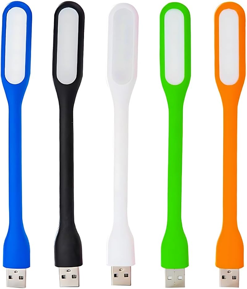 YLC 5 Pack USB LED Light Lamp Orange Navy Blue Black Pink Green 5V 1.2W