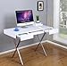 Kings Brand Furniture Kings Brand Contemporary Style White with Chrome Finish Legs Home & Office Desk