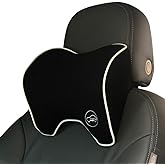 ICOMFYWAY Car Neck Support Pillow for Neck Pain Relief When Driving,Headrest Pillow for Car Seat with Soft Memory Foam – Black