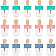 JOLLYSTYLE 15PCS Lip Gloss Tubes - Pink Green Blue Ice Cream Shape Lip Gloss Containers Empty - Refillable Clear Lipgloss/Lip Balm Containers for Girls Women DIY Cosmetics
