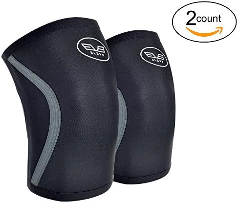 ELEV8 Knee Sleeves (1 Pair) 5mm Neoprene Brace for Compression & Support - Powerlifting, Fitness, Squats, Cross Training, Circulation, Arthritis, Joint Pain – Men and Women