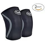 Knee Sleeves (1 Pair or 2 Sleeves) Support and Compression for Weightlifting, Powerlifting, Fitness, Squats, All Sports - 5mm Neoprene Sleeve - Men & Women - by ELEV8 (Black Gray, M)