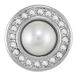 Ginger Snaps White Pearlescent Snap With Rhinestones