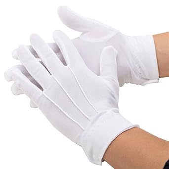 Goodplan Weiße Baumwollhandschuhe Herrenhandschuhe Formelle Kleidungshandschuhe Zeremonialhandschuhe Uniformhandschuhe Unisex