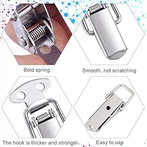 DECARETA 8 Stück Spannverschluss Edelstahl Haspe Kistenverschluss Silber Hebelverschluss für Case Box, Toolbox… – Bild 4