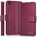 Sony Xperia Z3+ Wallet Case - VENA [vSuit] Draw Bench PU Leather Wallet Flip Cover with Stand and Card Slots for Sony Xperia Z3+ (Burgundy Red)