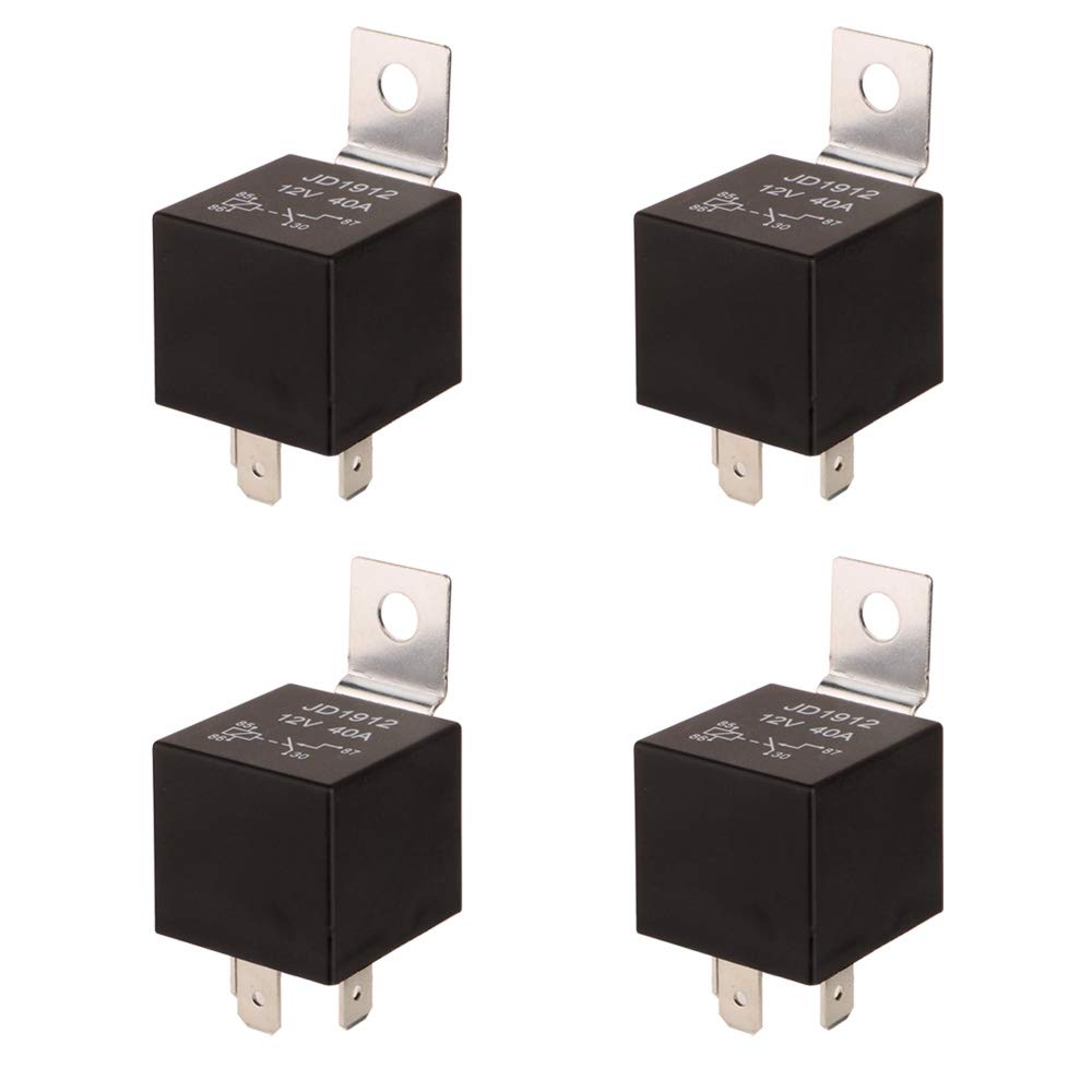 Gebildet 4pcs JD1912 Car Relay Harness 12V 40A 4 Pin SPST with Built-in Diode for Automotive Truck Van Motorcycle Boat