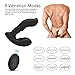 Electric Anal Vibrator, Juntame Rechargeable Butt Plug with Remote Control Vibrating Prostate Massager Waterproof G Spot Sensory Sex Toy for Men Women - 5.1 inch & 9 Vibration Modes, Black (HAP-VPM1)