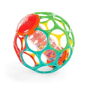 Oball Bright Starts Rollin’ Rainstick Rattle Easy-Grasp Toy, Ages 3 Months +