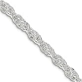 JewelryWeb 925 Sterling Silver Solid Polished 2.45mm Loose Rope Chain Necklace 20 Inch Lobster Claw Chain Necklace for Women and Men