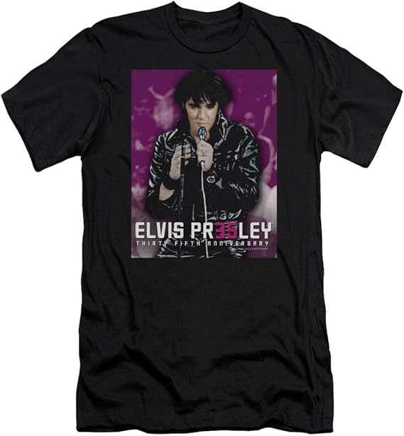 Elvis Presley Mens 35 Leather Premium Slim Fit TShirt Amazon.co.uk