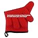 BOGZON Silicone Microwave Oven Gloves With Cotton Lining, Heat-Resistant Oven Mitts, Great for Cooking, Baking & Barbecue, 1 Pair (Set of 2), Red Color