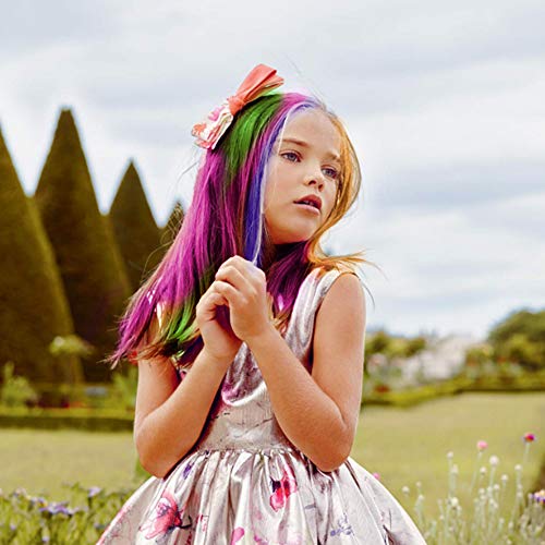 VSADEY 12 Color Hair Chalk for Girls Kids, Temporary Hair Chalk Color Comb with Shawl, Non-Toxic Washable Glitter Hair Color Kit for Makeup Party Cosplay Halloween Christmas Gift for Girls Kids Adult