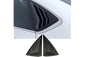 BOLTRY ABS Rear Side Window Louvers Air Vent Scoop Shades Cover Blinds Trim for Nissan Sentra 2013-2019 (Bright Black)…