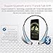 Wireless Bluetooth Headphones Bluetooth 4.1 Music Stereo Headset Earphones with Microphone Vibration Neckband Sports Style Silver-Blue