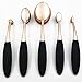 BeautyKate Set of 5 pcs Toothbrush Style Eyebrow Brush Foundation Eyeliner Makeup Brushes (Rose-golden) + 1pcs Cleaning Makeup Brushegg (Pink)