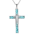Religious Cross Pendant Necklace Sterling Silver Origami Cross Pendant Gifts for Women Men Jewelry