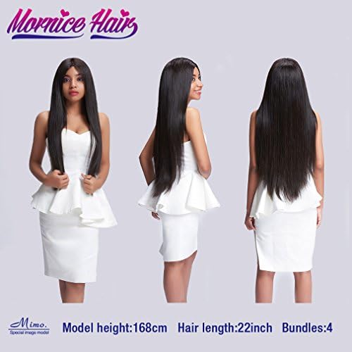 Brazilian Virgin Hair Straight,Mornice Hair 10A Deals Unprocessed Soft Silky Human Hair Extension Natural Black