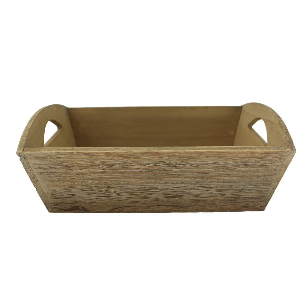 Red Hamper Oak Effect Small Wooden Storage Tray, Wicker, Brown, 31 x 21 x 9.5 cm