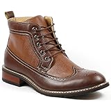 Ferro Aldo MFA-806278 Men's Brown Lace Up Wing Tip Perforated Dress Ankle Boot