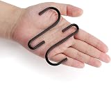 ilauke 20 Pack S Hooks Black Metal Hangers Kitchen Bedroom Office 3.07in view 3