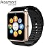 AOSMART All-in-1 Smartwatch with camera and sim card slot, Bluetooth Fitness Smart Watch for iPhone, Android, Samsung, Galaxy Note, Nexus, HTC, Sony - Gold