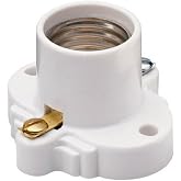 Legrand Pass &amp; Seymour S752WCC10 660W 250V Medium Base A26 Lampholder, Cleat Sockets, Front Wire, White (1 Count)