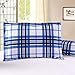 3 Pieces Blue Plaid Duvet Cover Set King Size - Luxury Duvet Cover with 2 Pillow Shams by Exclusivo Mezcla