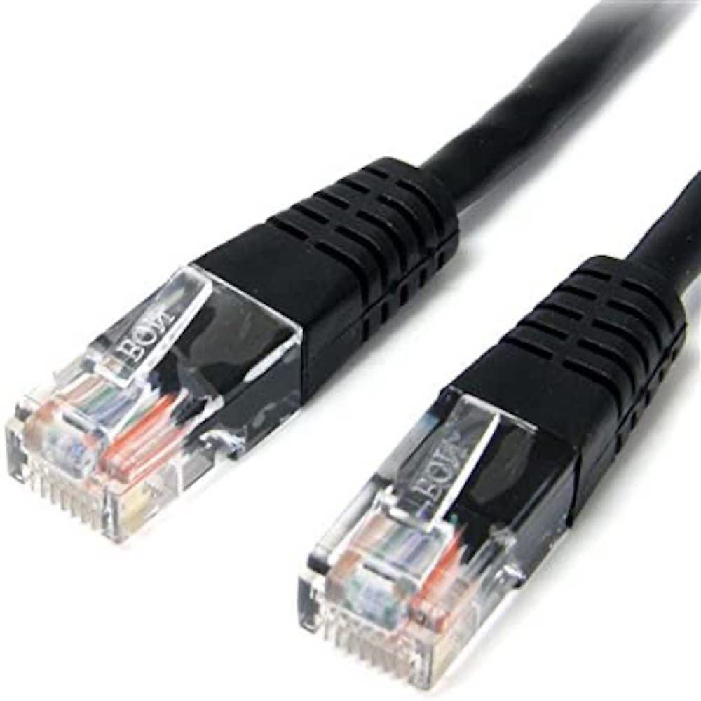 StarTech 15 ft. (4.6 m) Cat5e Ethernet Cable - Power Over Ethernet - Molded - Black - Ethernet Network Cable (M45PATCH15BK) — image 1