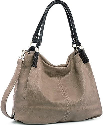 WISHESGEM Women Handbags PU Leather Fashion Double Handle Shoulder Bags Crossbody Satchel Purse Khaki
