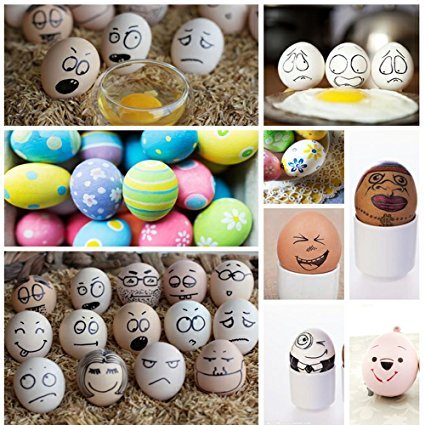 SallyFashion Wooden Fake Eggs 7 Pieces 3 Color