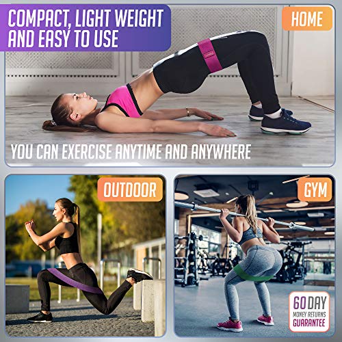 Hip Bands for Legs and Butt Fabric Booty Bands for Exercise Resistance Glute Band Circle Workout Loops Squat Resistant Women Stretch Exercise Loop Thigh Cloth Trainer Best Thick Excersize Men Resisten