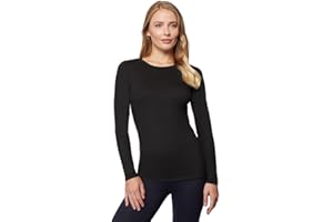 32 Degrees Women's Lightweight Baselayer Crew Top | Long Sleeve | Form Fitting | 4-Way Stretch | Thermal