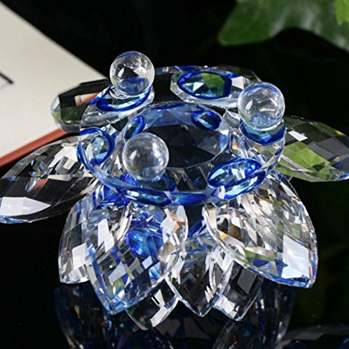 Hot Sale!!1PC Lotus Crystal Glass Collection Lotus Figure Paperweight (A)