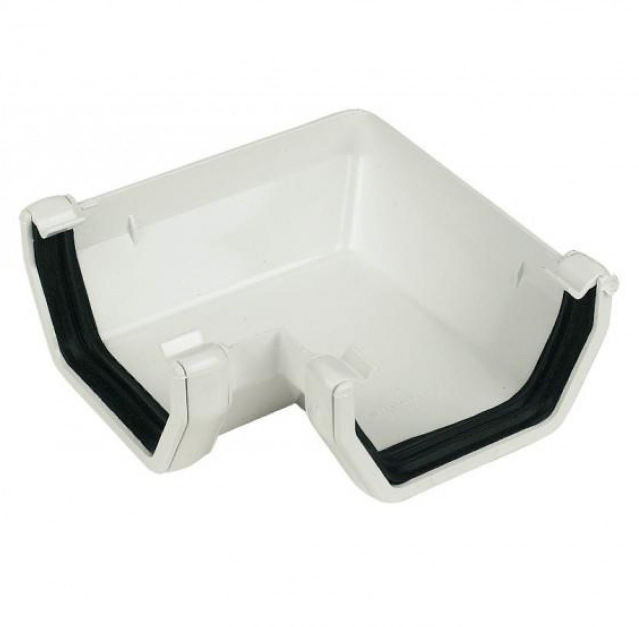FLOPLAST 114mm Square Gutter 90 Degree Angle - White - Pack of 2