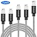 sharllen iPhone Cable 5Pack 3FT/6Foot/10Feet MFi Certified Nylon Braided Fast USB Charging&Syncing Charger Cord Wire Lightning Cable Compatible iPhone11/XS/Max/XR/X/8P/7Plus/6s P/6/6P/iPad/iPod Black