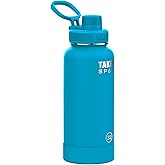 Takeya Sports Water Bottle with Spout Lid - Bottle with Triple Stainless Steel Insulation - Dishwasher Safe & BPA-Free - Bottle with Ice-Blocking Spout Lid & Removable Bumper - 32 oz, Champion Blue