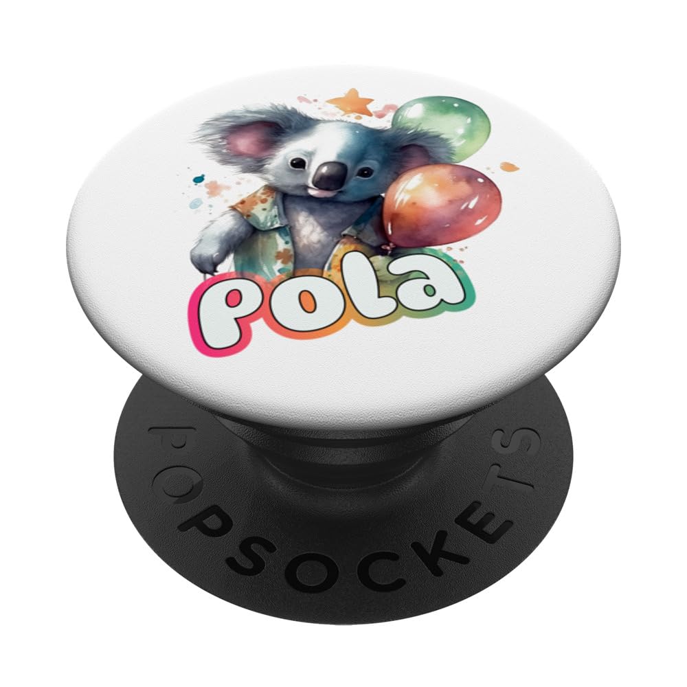POLA - Adorable girl name with cute Koala PopSockets Swappable PopGrip