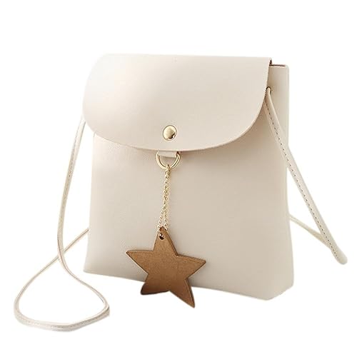 BEBIG Messenger Bag,PU Leather Mini Women Girls Messenger Bags Star Flap Shoulder Casual Purse