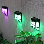 ALVARY Outdoor Solar Powered Garden Porch Wall Light, Color LED Smart Auto On Off Waterproof Christmas Party Patio Path Decorations