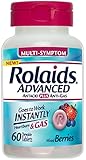 Rolaids Advanced Antacid Plus Anti Gas Tablets Mixed Berry, 60 Count